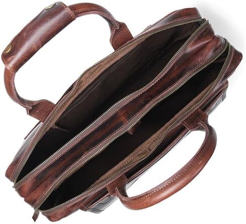MaheTri Buffalo Leather Pilot Bag | Premium Leather Laptop Briefcase for Work & Travel | Trolley Strap, Padded Laptop Compartment, Front Pockets & Top Handle | Office & Cabin Carry-On Bag in Saudi Arabia