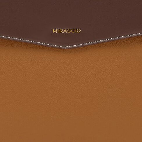 حقيبة يد نسائية Miragg!0 Roberta، باللون البني الداكن، مصنوعة من جلد البولي يوريثان، تناسب كمبيوتر محمول يصل حجمه إلى 16 بوصة، وغطاء مغناطيسي بسحاب للإغلاق، مقاس 45 × 30 × 12 سم in Kuwait