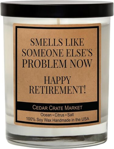 Retirement Gift for Woman, Men - Handmade in USA, Soy Wax Candle- Best 2025 Retired Gifts for Women, Men, Friends, Coworker, Teacher, Military, Nurse, Funny Retirement Candle, Humorous Present in Kuwait
