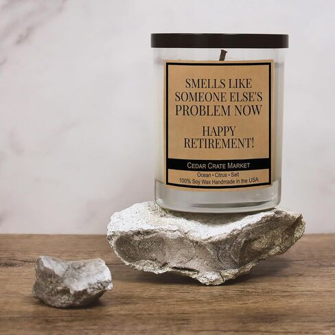 Retirement Gift for Woman, Men - Handmade in USA, Soy Wax Candle- Best 2025 Retired Gifts for Women, Men, Friends, Coworker, Teacher, Military, Nurse, Funny Retirement Candle, Humorous Present in Kuwait