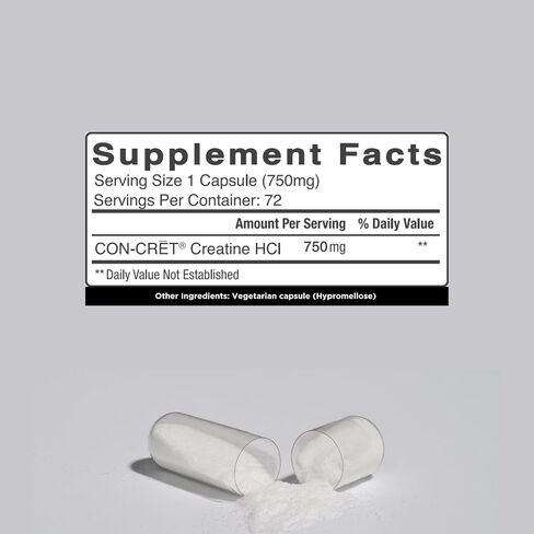 CON-CRET Creatine HCl for Brain Health Capsules – Clinically Tested Support for Memory, Focus, Concentration, Problem-Solving, Clarity, and Mood.* | Made in USA (60 Day Supply) in Saudi Arabia