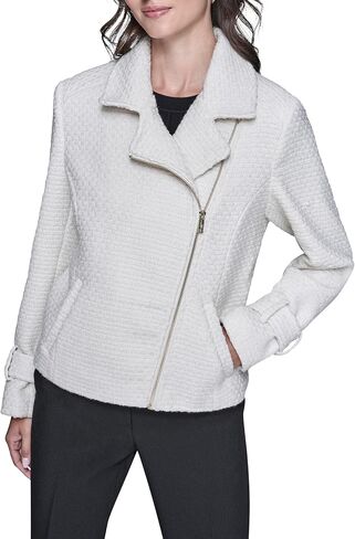 KARL LAGERFELD Women's Long Sleeve Soft Suiting Jacket With Zipper Closure in Kuwait
