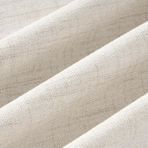 Pinch Pleated Linen Curtains Blackout 96 Inches Long 2 Panels Set for Living/Bedroom Darkening Viral Thermal Memory Trained Wide Curtain with Rings&Hooks 8FT Farmhouse Heavy Drapes 50"W x 96"L, Birch in Saudi Arabia