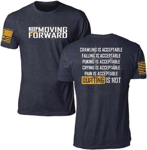 Til Valhalla Project Keep Moving Forward Graphic Tee, Veteran Owned & Operated, Proudly Printed in The USA in Saudi Arabia