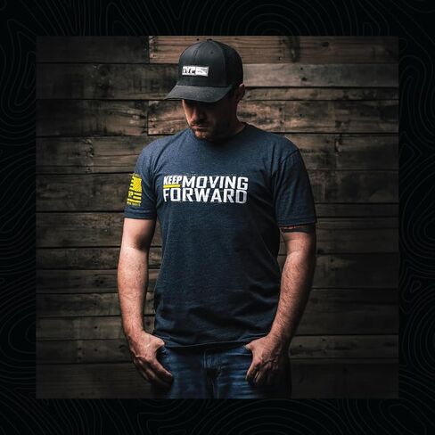 Til Valhalla Project Keep Moving Forward Graphic Tee, Veteran Owned & Operated, Proudly Printed in The USA in Saudi Arabia