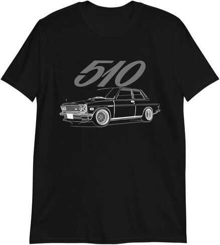 تي شيرت رجالي 1971 Datsun 510 Collector Car JDM Line Art بأكمام قصيرة in Kuwait