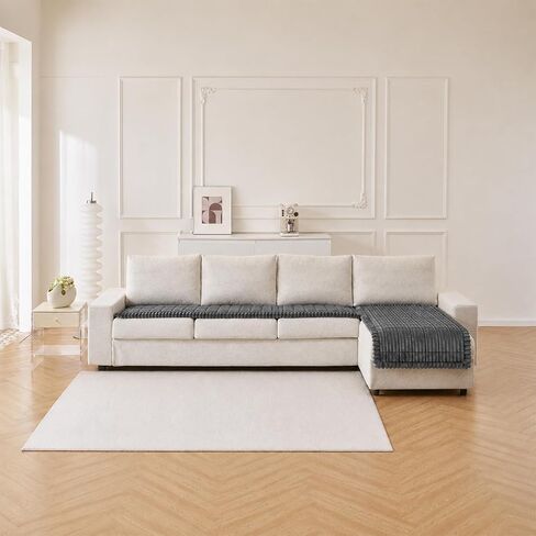 Deep Dream 100% Waterproof Sectional Couch Covers, 2 Pieces Non Slip Couch Covers for Dogs, L Shaped Sofa Slipcovers Furniture Covers, Dark Grey, XXX-Large, 35.4"x70.9" + 35.4"x82.7" in Saudi Arabia