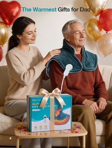 ALLJOY Graphene-Infused Heating Pad for Neck and Shoulders and Back Deeper Pain Relief, 1Mins Instant Heat, Father-s Day Gift-s for Dad, Weighted Neck Heating Pad with 9 Heat 4 Timers in Saudi Arabia