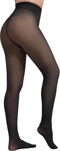Apriddeo 2025 More Warmth Women Fleece Lined Tights Fake Translucent High Waist Thermal Pantyhose Thick Sheer Legging in Saudi Arabia