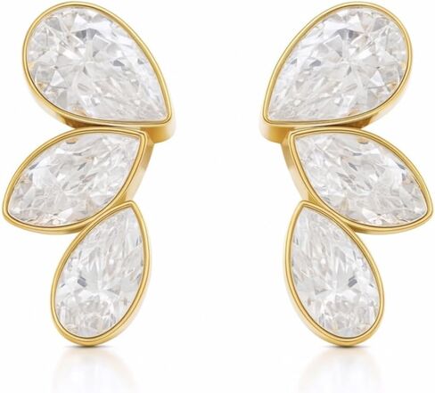 Waterproof Stud Earrings for Women | Hypoallergenic Earrings | Gold Plated Studs | Silver Studs | 18K Gold PVD Plated | Tarnish Free Jewelry | Cubic Zirconia Earrings in Saudi Arabia