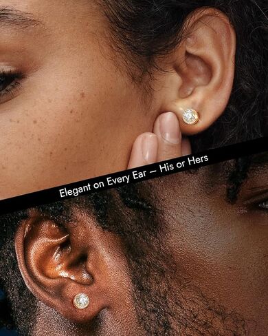 Diamond Halo Earrings for Men Women, 18K White Gold Plated 925 Sterling Silver Moissanite Diamond Studs Hypoallergenic, Birthday Jewelry Valentine Earrings Gifts for Husband Wife Son Daughter Teens in Saudi Arabia