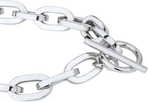 Vanbelle Sterling Silver Jewelry - Rhodium Plated with 925 Stamp - Classic Handmade Hollow Chain Bracelet for Men & Women - 8.5 Inches with Toggle Lock in Kuwait