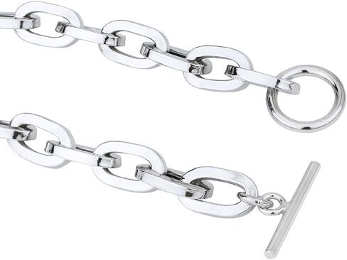 Vanbelle Sterling Silver Jewelry - Rhodium Plated with 925 Stamp - Classic Handmade Hollow Chain Bracelet for Men & Women - 8.5 Inches with Toggle Lock in Kuwait