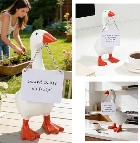 Desk Goose 7 Inch, Desktop Mini Goose Resin Statue Key Holder, Cute Decor for Home Office Table Desk Duck Sculpture, Bedroom Decor Housewarming Gift for Friends and Family in Saudi Arabia