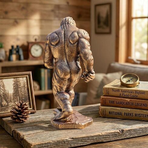 Bigfoot with Attitude Statue - 7.9 بوصة منحوتة راتنج مضحكة للإصبع الأوسط Sasquatch، ديكور مكتب رائع وهدايا هفوة للرجال، المكتب، كهف الرجل in Kuwait