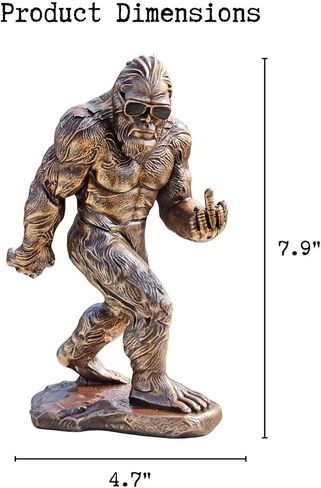 Bigfoot with Attitude Statue - 7.9 بوصة منحوتة راتنج مضحكة للإصبع الأوسط Sasquatch، ديكور مكتب رائع وهدايا هفوة للرجال، المكتب، كهف الرجل in Kuwait