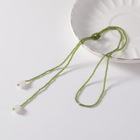 KURTCB Lily of the Valley Necklace Long Boho Beaded Flower Y Necklace for Women Jewelry Trendy in Saudi Arabia