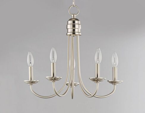 Maxim Lighting Logan 5-Light Candle Chandelier | Satin Nickel Finish | Modern Candle Chandelier for Dining Rooms and Foyers | Adjustable Chain Suspension | 10345SN in Saudi Arabia