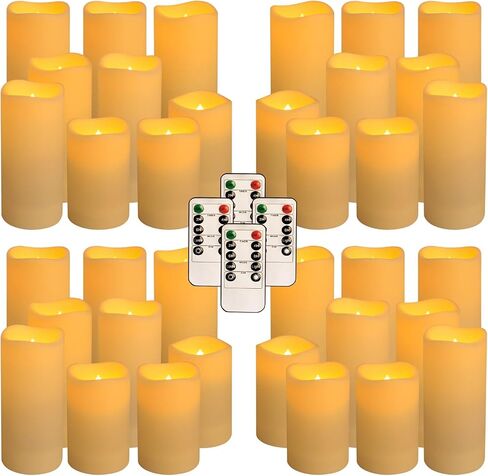 36 Pack Waterproof Flameless LED Candles - Outdoor Battery Operated Candles with Remote & Timer, Realistic Flickering Flame, Safe for Porch, Patio, Weddings, Parties & Home Decor in Saudi Arabia