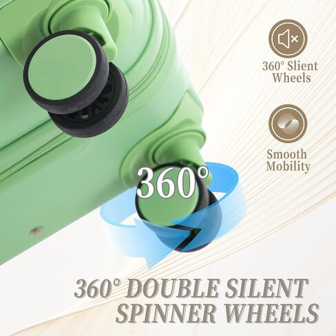 Hardshell Luggage Sets, Lightweight Stripes Suitcases with Spinner Wheels, Green-181 in Saudi Arabia