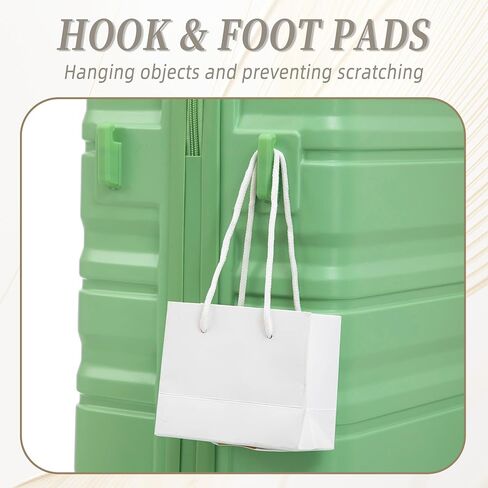 Hardshell Luggage Sets, Lightweight Stripes Suitcases with Spinner Wheels, Green-181 in Saudi Arabia