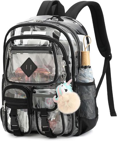 Clear Backpack Heavy Duty for Girls Boys, See Through Transparent Kids Bookbag for School Work Stadium Sport Travel Coffee in Saudi Arabia