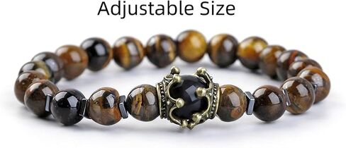 Men’s Meaningful Beaded Bracelet – Natural Stone Stretch Bracelet for Men, Symbolic Energy Beads for Positivity, Inner Strength & Everyday Wear, Thoughtful Gift for Him in Saudi Arabia