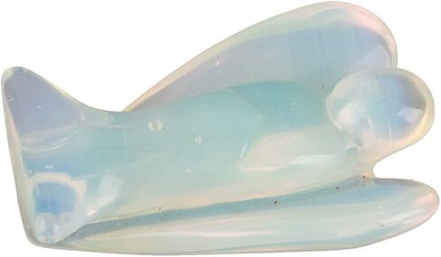 White Crystal Angel, Crystals Healing Stones Polished Peace Cute Angel Statue with Exquisite Carving, for Family Friends Gifts in Kuwait