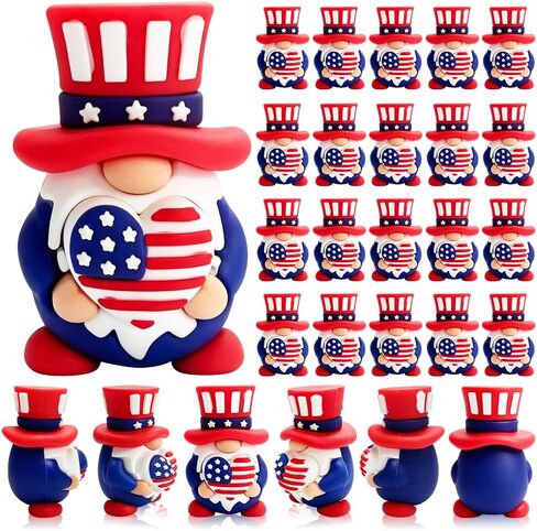 4th of July Mini Gnome Patriotic Mini Gnomes for Independence Day Party Home Table Decorations (25) in Saudi Arabia