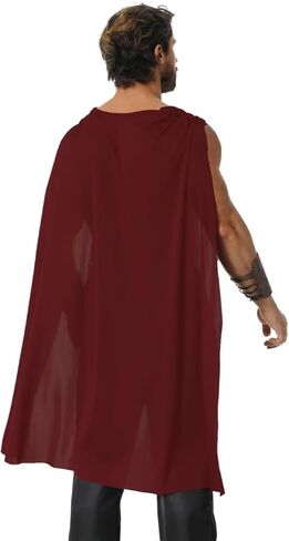 Men's Roman Warrior Soldier Cape, Spartan Gladiator Costume with Bracers Halloween Medieval LARP Renaissance Fair in Kuwait