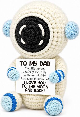Dad Gifts for Fathers Day from Daughter Son Wife,Best Dads Ever Gifts for Birthday Retirement Father Daddy New Bonus Step Dads Father in Law,Positive Handmade Crochet Gift for Fathers Day Card in Saudi Arabia