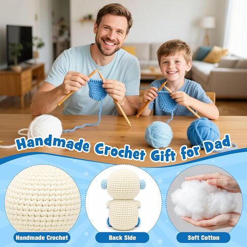 Dad Gifts for Fathers Day from Daughter Son Wife,Best Dads Ever Gifts for Birthday Retirement Father Daddy New Bonus Step Dads Father in Law,Positive Handmade Crochet Gift for Fathers Day Card in Saudi Arabia