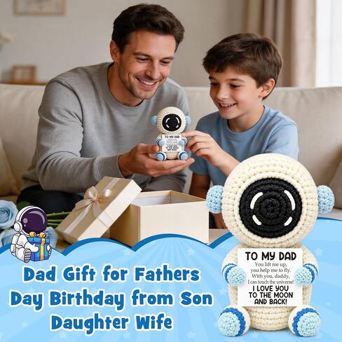 Dad Gifts for Fathers Day from Daughter Son Wife,Best Dads Ever Gifts for Birthday Retirement Father Daddy New Bonus Step Dads Father in Law,Positive Handmade Crochet Gift for Fathers Day Card in Saudi Arabia