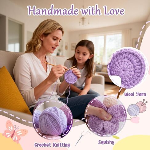 13 Year Old Girl Birthday Gifts, Handmade Crochet Purple Butterfly for 13th Birthday Gift for Girls, Cute Party Decoration for 13 YO Girl Daughter Granddaughter Niece Kids in Saudi Arabia
