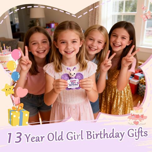 13 Year Old Girl Birthday Gifts, Handmade Crochet Purple Butterfly for 13th Birthday Gift for Girls, Cute Party Decoration for 13 YO Girl Daughter Granddaughter Niece Kids in Saudi Arabia