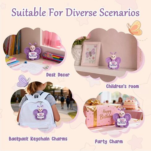13 Year Old Girl Birthday Gifts, Handmade Crochet Purple Butterfly for 13th Birthday Gift for Girls, Cute Party Decoration for 13 YO Girl Daughter Granddaughter Niece Kids in Saudi Arabia