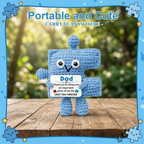 Fathers Day Gifts for Dad, Gifts for Dad, 2 Pcs Sentimental Puzzle Set with Doll and Keychain, Perfect for Birthday Celebrations and Family Bonding Moments, Decorative Desk Accessories in Saudi Arabia