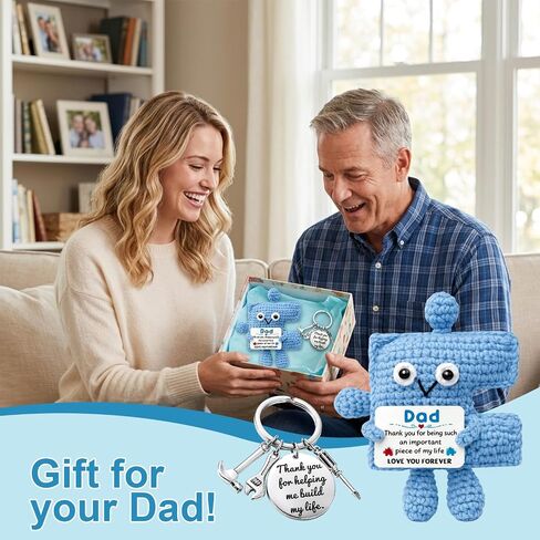 Fathers Day Gifts for Dad, Gifts for Dad, 2 Pcs Sentimental Puzzle Set with Doll and Keychain, Perfect for Birthday Celebrations and Family Bonding Moments, Decorative Desk Accessories in Saudi Arabia