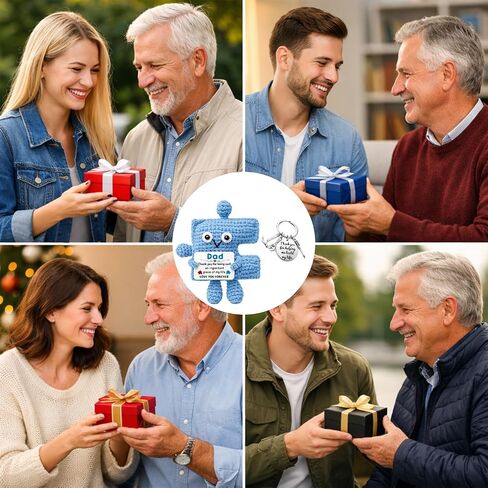 Fathers Day Gifts for Dad, Gifts for Dad, 2 Pcs Sentimental Puzzle Set with Doll and Keychain, Perfect for Birthday Celebrations and Family Bonding Moments, Decorative Desk Accessories in Saudi Arabia