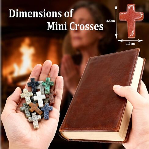 Small Crosses in Bulk, 20PCS Mini Pocket Cross Crystal Stone Bulk Worry Stones for Pocket Prayers Crafts Easter Halloween Decor Gifts in Saudi Arabia