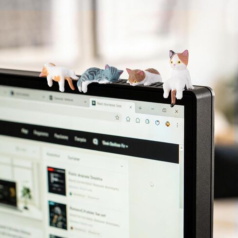 Draupnir 12 Pcs Mini Cat Figurines Cat Car Decor Cute Resin Mini Cat Desk Accessories for Computer Monitor Dashboard Home Office Decoration Ideal Gift for Cats Lovers in Kuwait