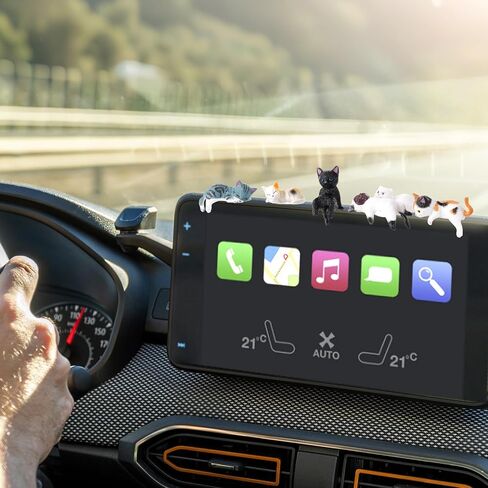 Draupnir 12 Pcs Mini Cat Figurines Cat Car Decor Cute Resin Mini Cat Desk Accessories for Computer Monitor Dashboard Home Office Decoration Ideal Gift for Cats Lovers in Kuwait