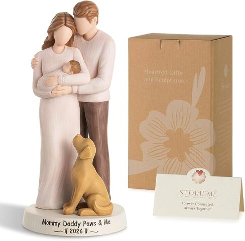 Storieme New Mom Gifts for Women: First Time Parents Gift for Couples - Hand-Pained Dad and Mommy to Be Figurine for Pregnancy Mother After Birth in Saudi Arabia