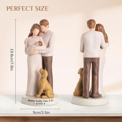 Storieme New Mom Gifts for Women: First Time Parents Gift for Couples - Hand-Pained Dad and Mommy to Be Figurine for Pregnancy Mother After Birth in Saudi Arabia