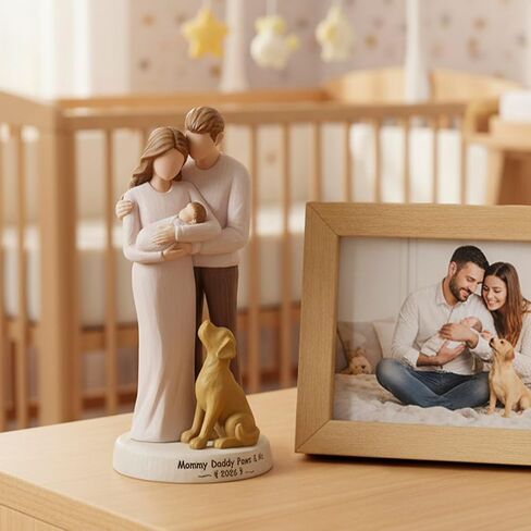 Storieme New Mom Gifts for Women: First Time Parents Gift for Couples - Hand-Pained Dad and Mommy to Be Figurine for Pregnancy Mother After Birth in Saudi Arabia