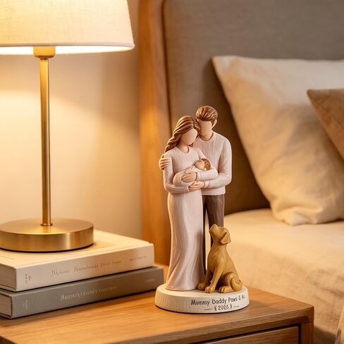 Storieme New Mom Gifts for Women: First Time Parents Gift for Couples - Hand-Pained Dad and Mommy to Be Figurine for Pregnancy Mother After Birth in Saudi Arabia