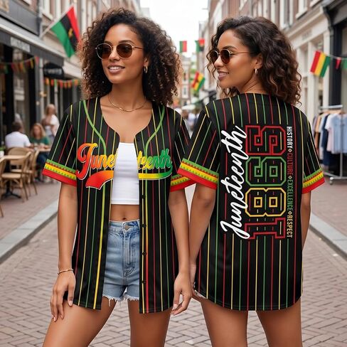 قميص Juneteenth Jersey للسيدات للاحتفال منذ عام 1865، تي شيرت أسود بأكمام قصيرة كاجوال in Kuwait