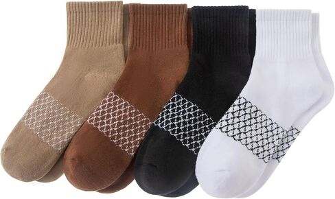 Soxbang 4 Packs Womens Cushioned Crew Socks- Retro Casual Cozy Cotton with Arch Compression for Women in Saudi Arabia