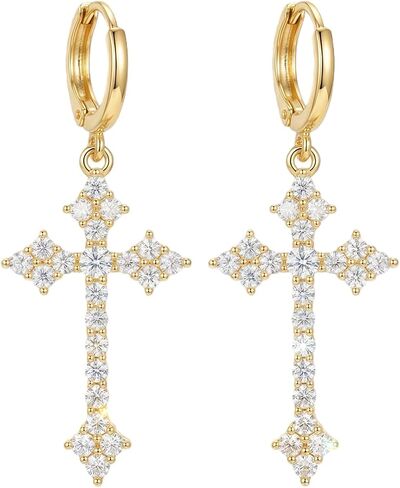 14K Gold Plated Hoop Earrings Set for Women, Hypoallergenic Huggie & Stud Earrings, Small Dainty Cartilage Hoops, Trendy Gold Jewelry Gift in Saudi Arabia