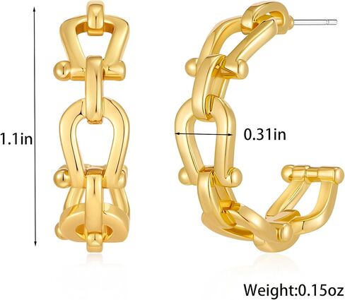 Chunky Gold Horse Bit Earrings For Women Vintage Western Hoop Earrings Equestrian Earrings Statement Jewelry in Saudi Arabia